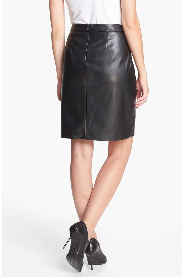 Faux Leather Skirt, Alternate, color, RICH BLACK
