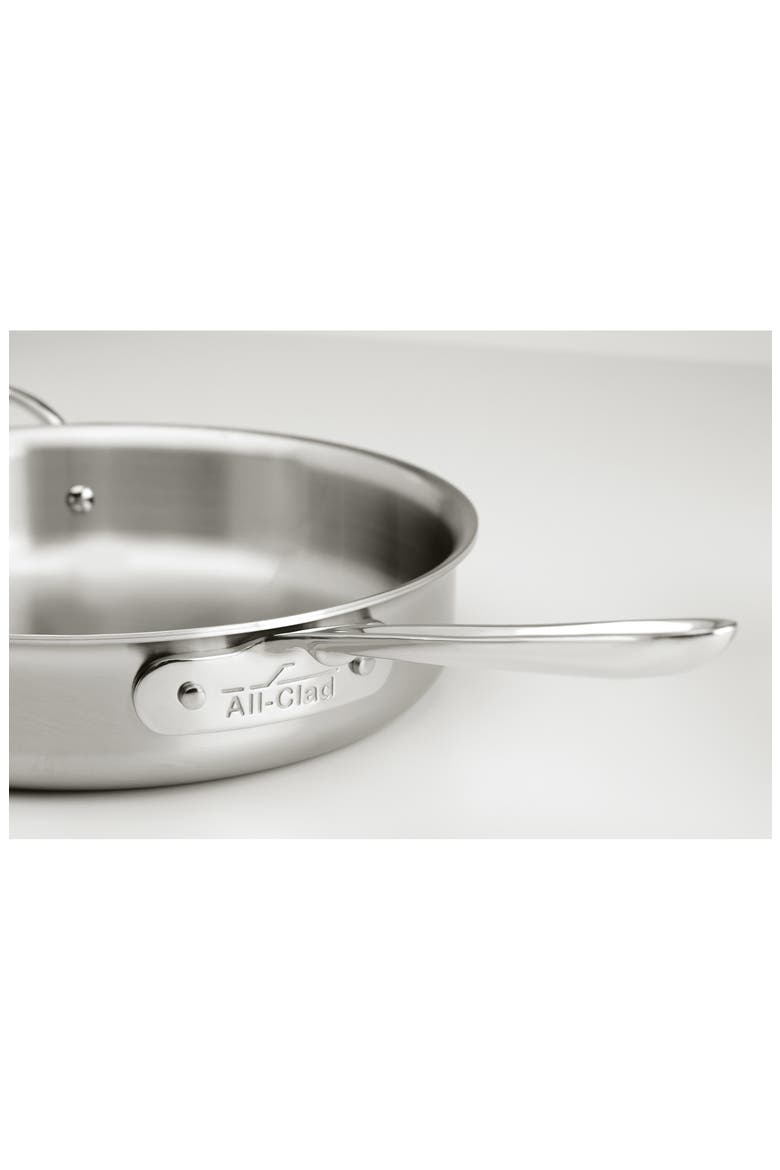 D5 Stainless Brushed 5-Ply Bonded 3-Quart Sauté Pan with Lid, Alternate, color, SILVER