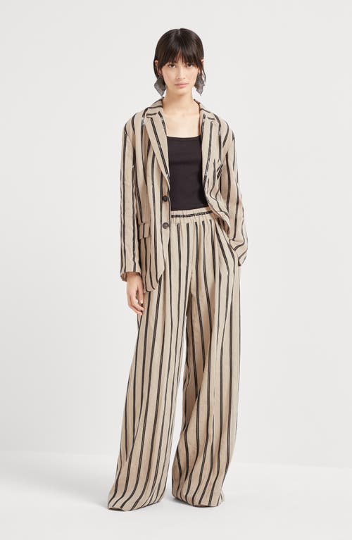 Brunello Cucinelli Loose Track Pants In Coffee