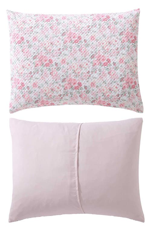 Laura Ashley Floral Quartet Bonus Comforter & Sheet Set In Pink/green