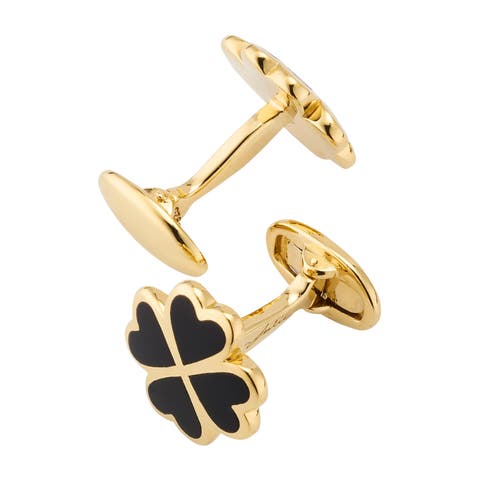 Four Leaf Clover Sterling Silver Gold Vermeil Cufflinks