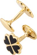 Jan Leslie Four Leaf Clover Sterling Silver Gold Vermeil Cufflinks