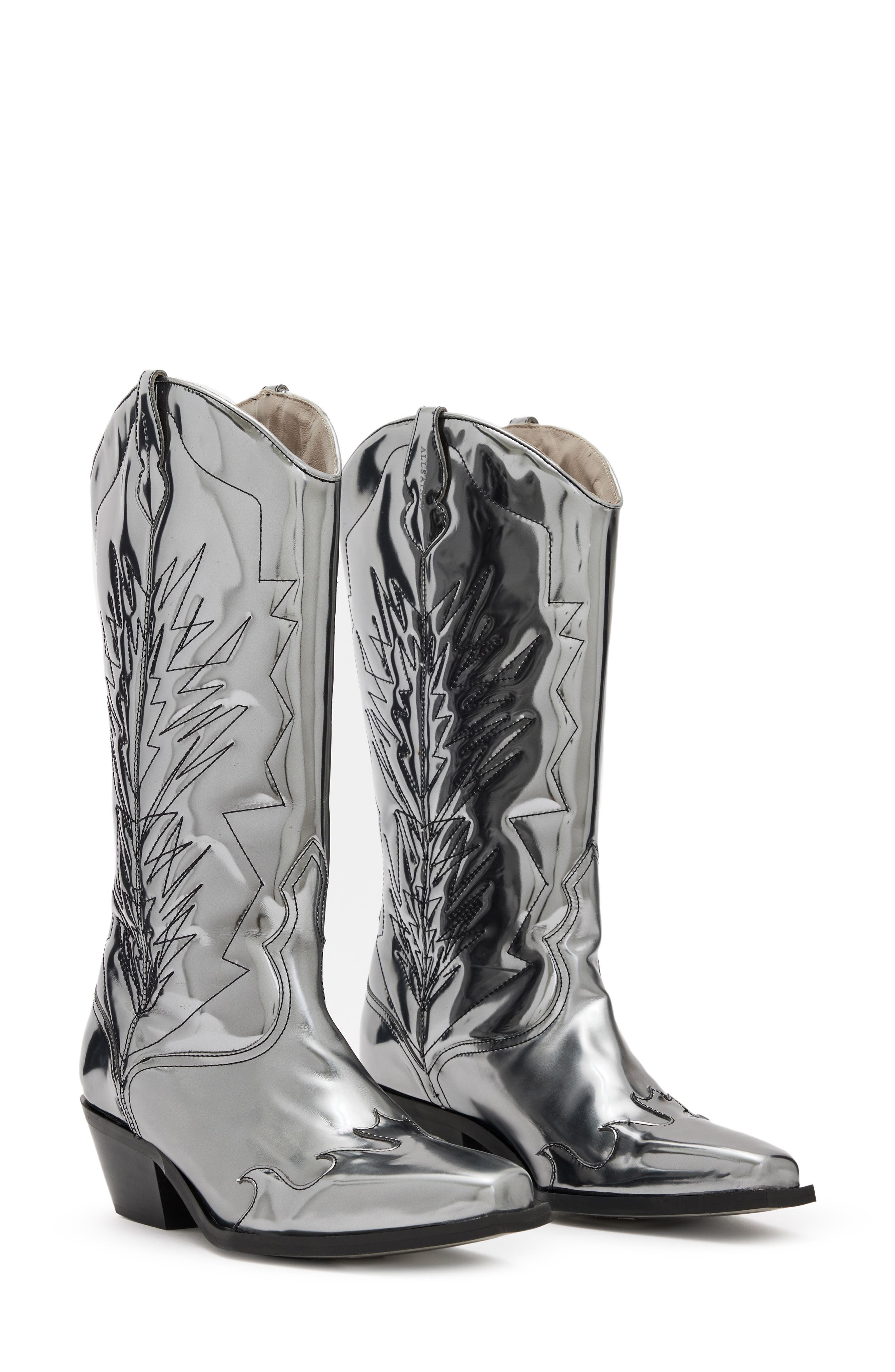 Kacey Western Boot, Main, color, SILVER