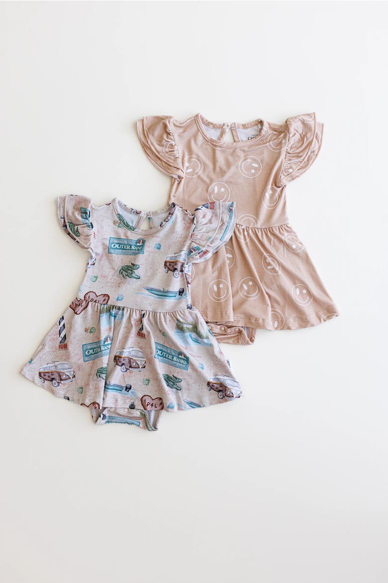 Baby Girl's Outer Banks Twirl Dress, Alternate, color, Brown