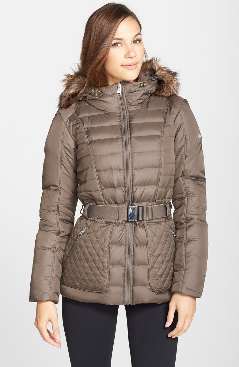 The North Face 'Parkina' Hooded Down Jacket with Faux Fur Trim, Main, color, 