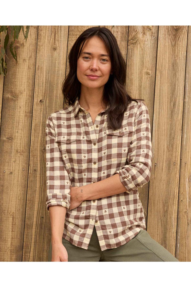 Re-Form Flannel Long Sleeve Shirt, Alternate, color, Chestnut Dobby