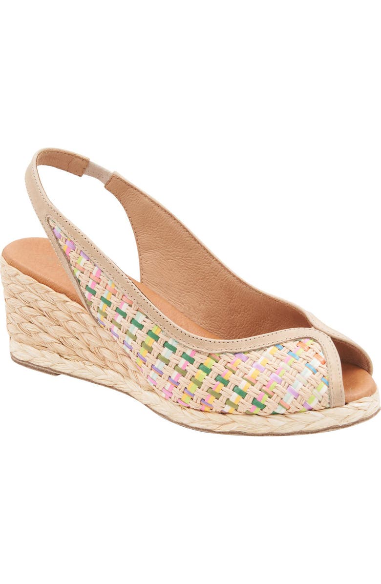 André Assous Audrey Espadrille Wedge Sandal, Main, color, Natural Multi