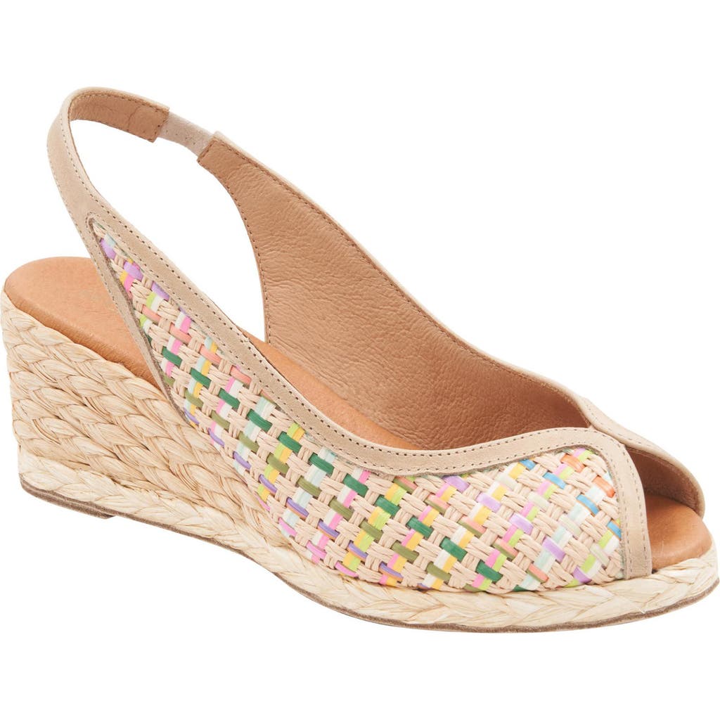 Andre Assous André Assous Audrey Slingback Espadrille Peep Toe Wedge Sandal In Multi