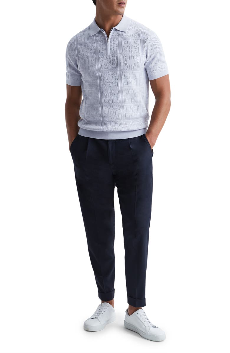 Reiss Textured Mosaic Quarter Zip Polo Sweater, Alternate, color, 