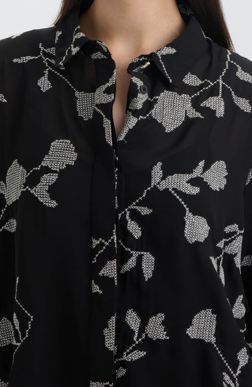 Nvlt Embroidered Button-up Shirt In Blue
