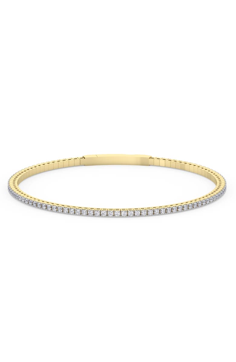 Bliss Diamond 1Ct Diamond Flexible Oval Bangle Women's Bracelet 14k Gold Lab Grown, Main, color, 14K Yellow Gold