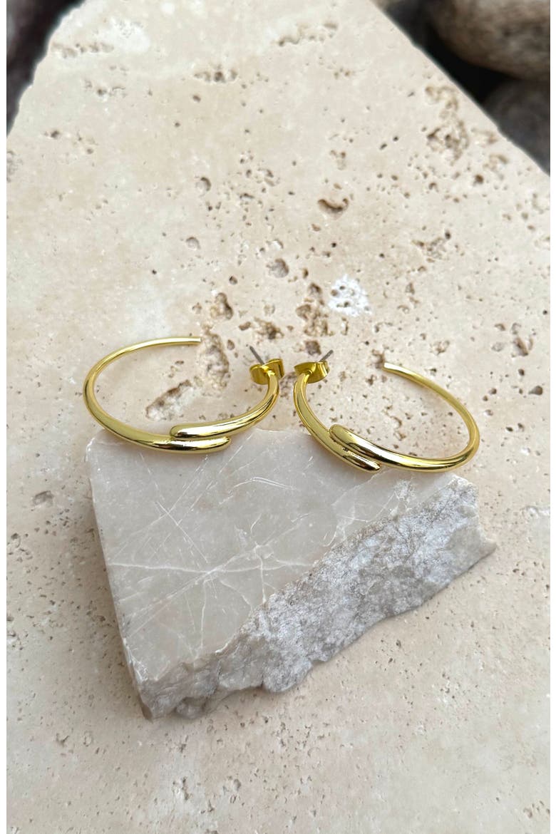 Overlapping Hoop Earrings, Alternate, color, GOLD