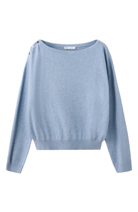Boat Neck Sweater with Shoulder Detail