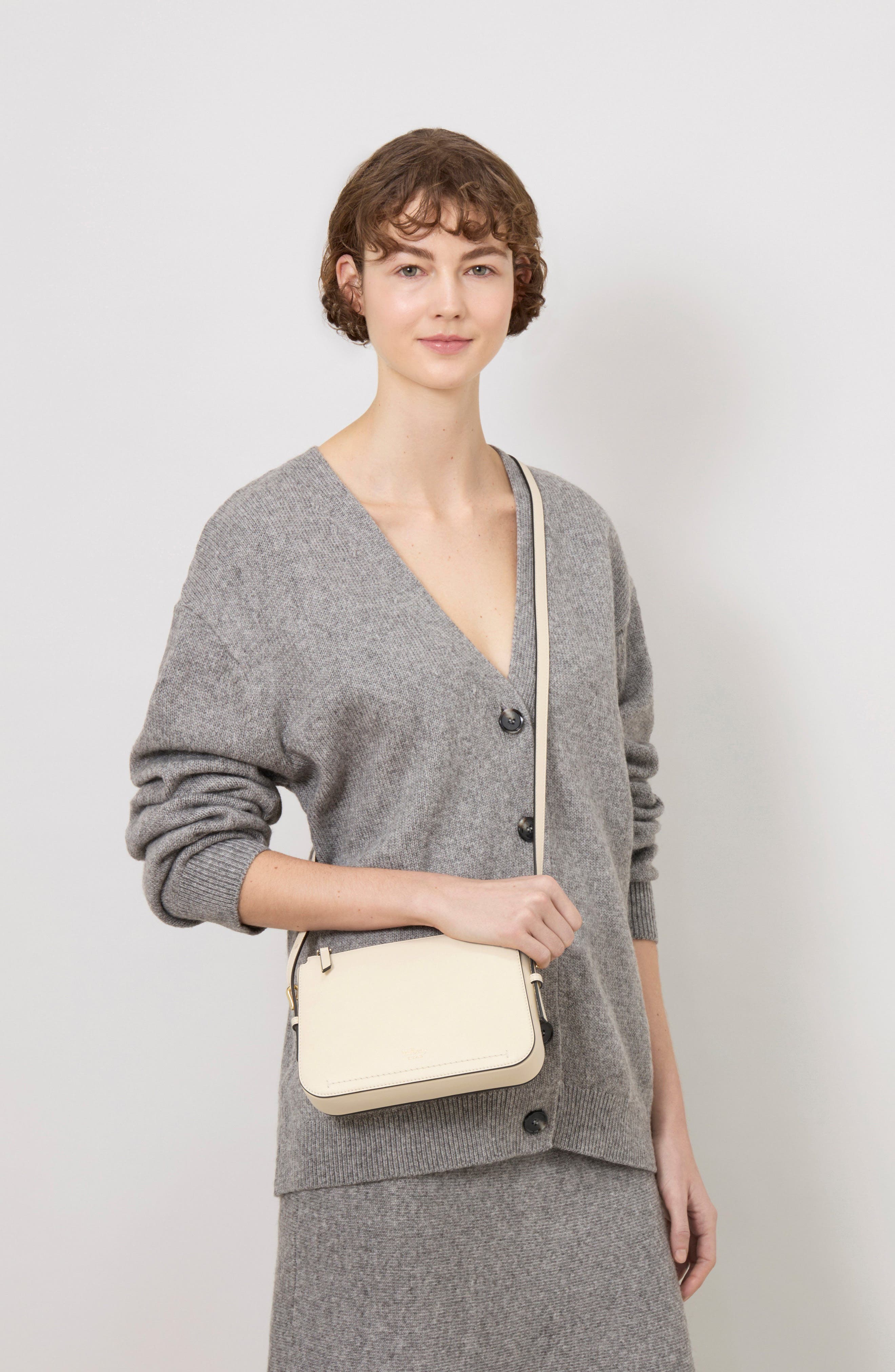 Mulberry Clovelly Leather Crossbody Bag, Alternate, color, Eggshell