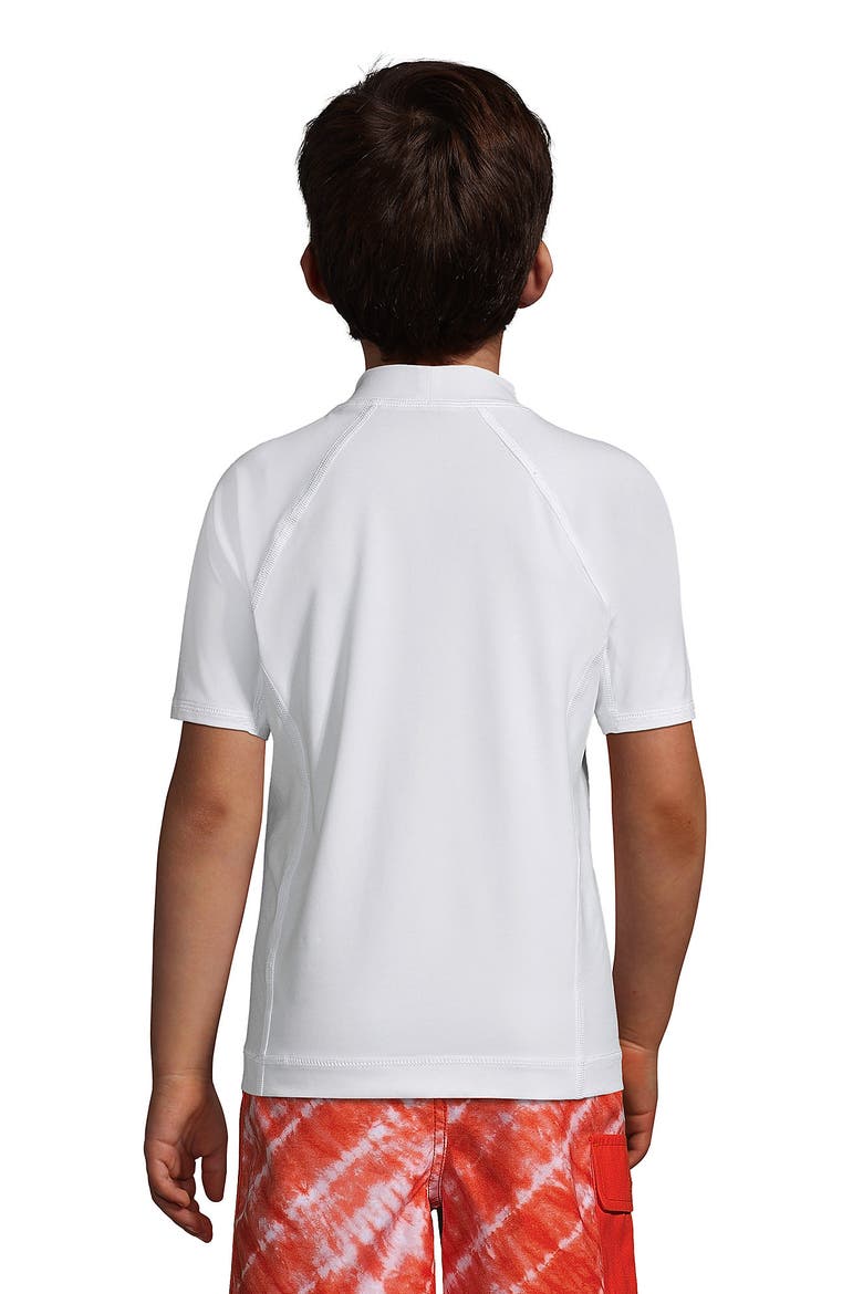 Boys Short Sleeve UPF 50 Sun Protection Rash Guard, Alternate, color, White