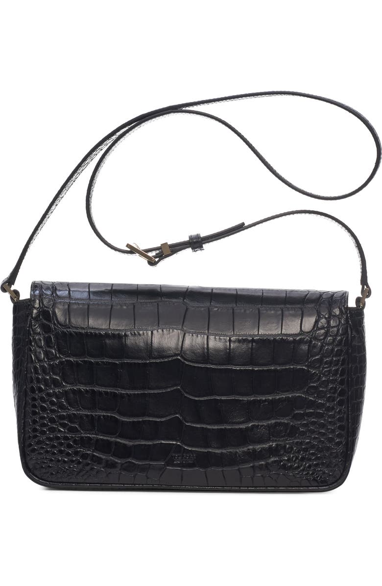 TOM FORD Small Aube Croc Embossed Leather Shoulder Bag, Alternate, color, Black