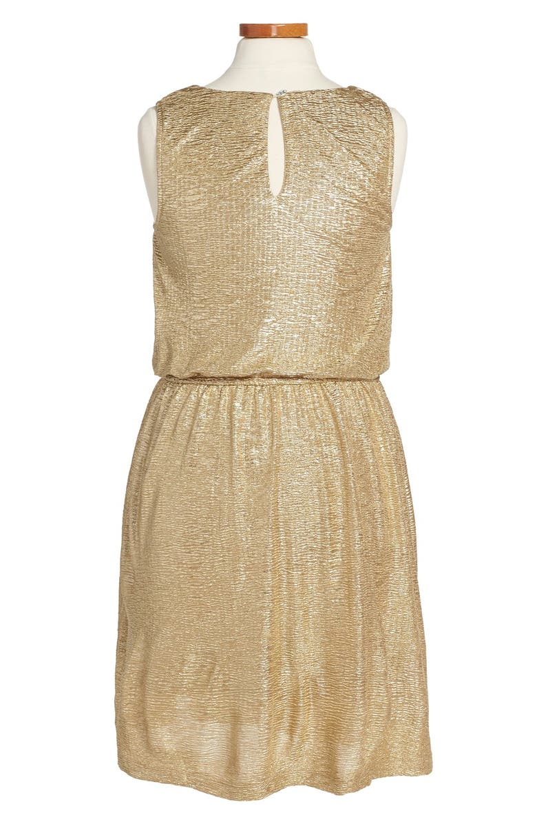 Ruby & Bloom Metallic Crinkle Sleeveless Dress, Alternate, color, 