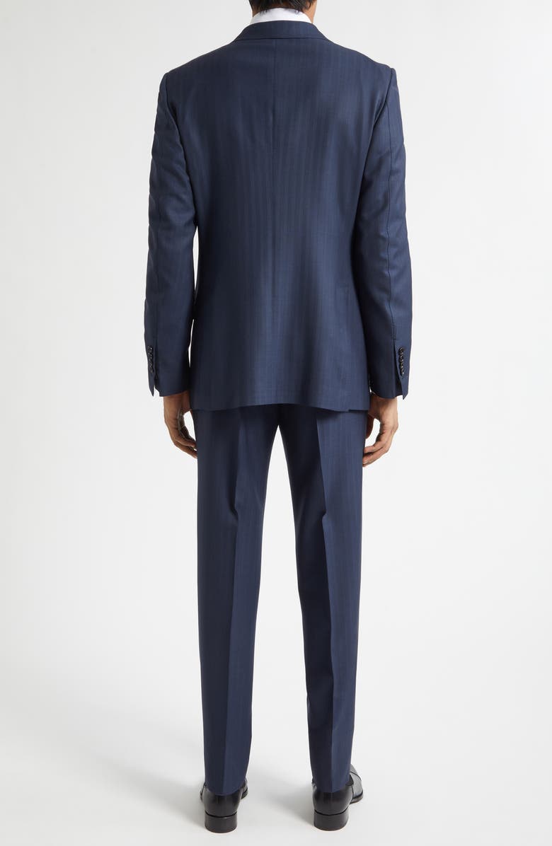 TOM FORD Wool Sharkskin Herringbone Suit, Alternate, color, Navy