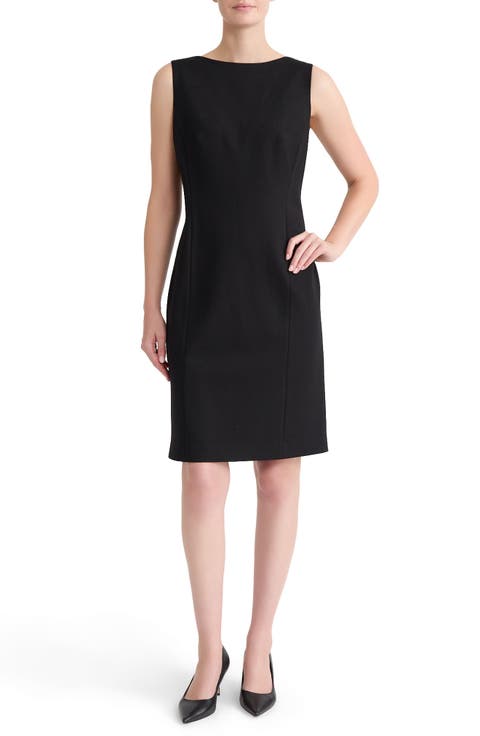 Sleeveless Bateau Neck Sheath Dress