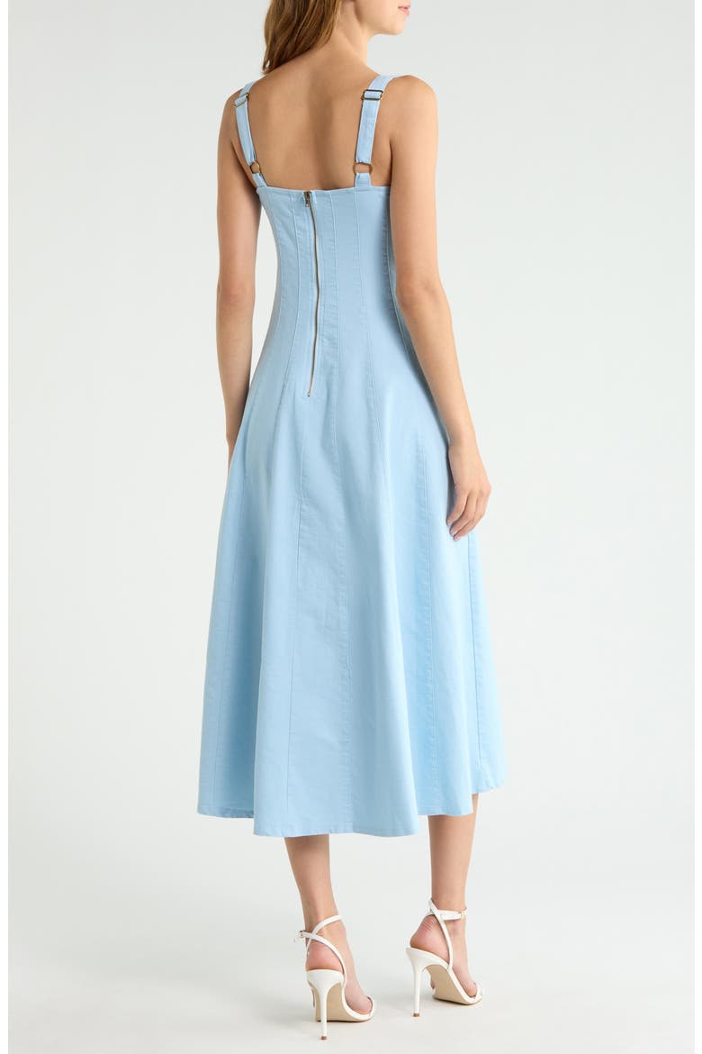 Una Fit & Flare Midi Dress, Alternate, color, BLUE