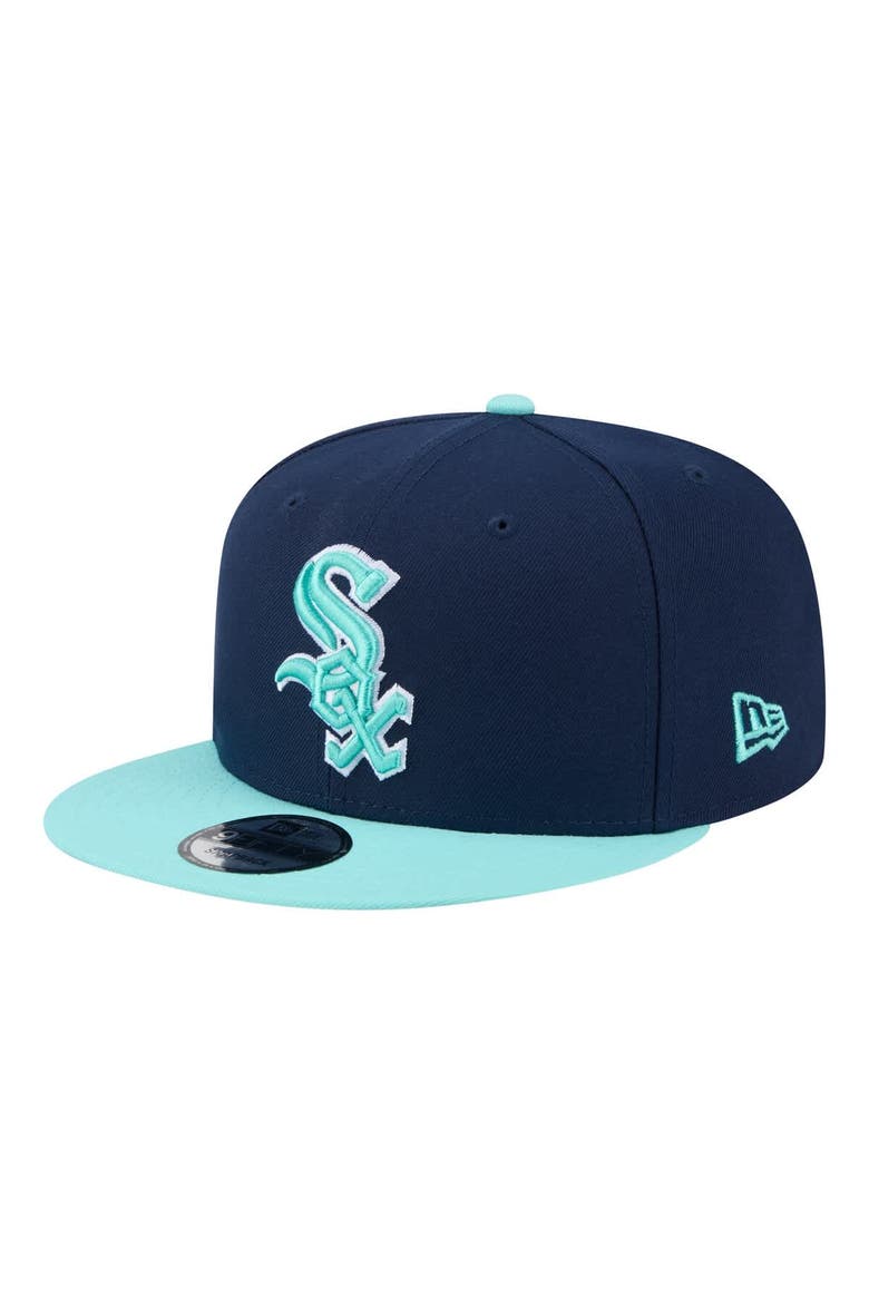 Men's New Era Navy/Turquoise Chicago White Sox Two-Tone Color Pack 9FIFTY Snapback Hat, Main, color, Navy