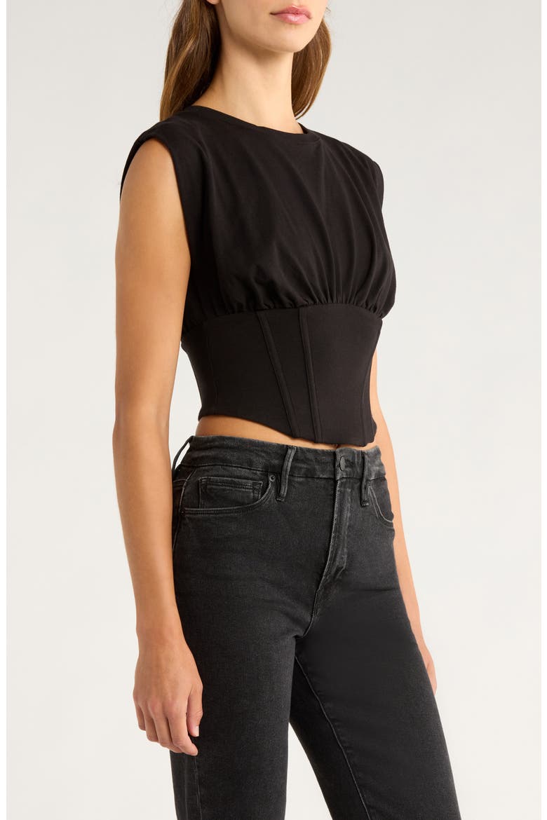 Sleeveless Corset TOP, Alternate, color, BLACK001