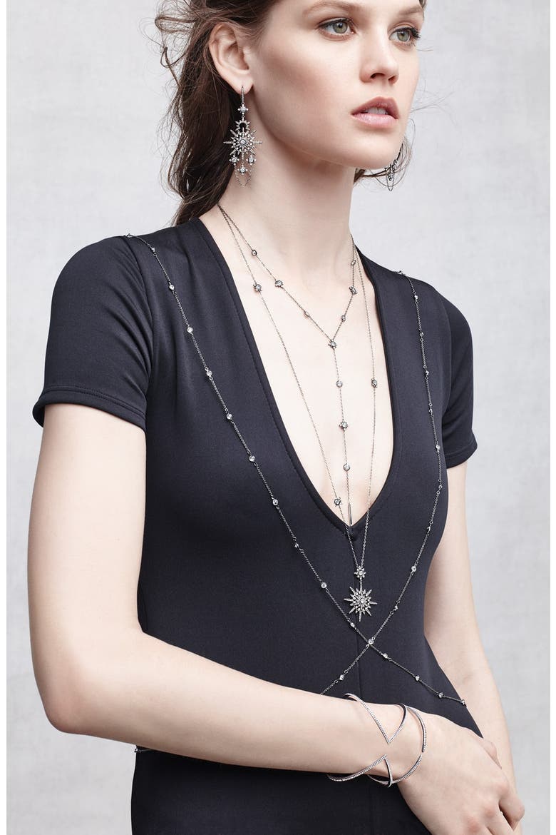 'Liberty' Crystal Bezel Y-Necklace, Alternate, color, GOLD