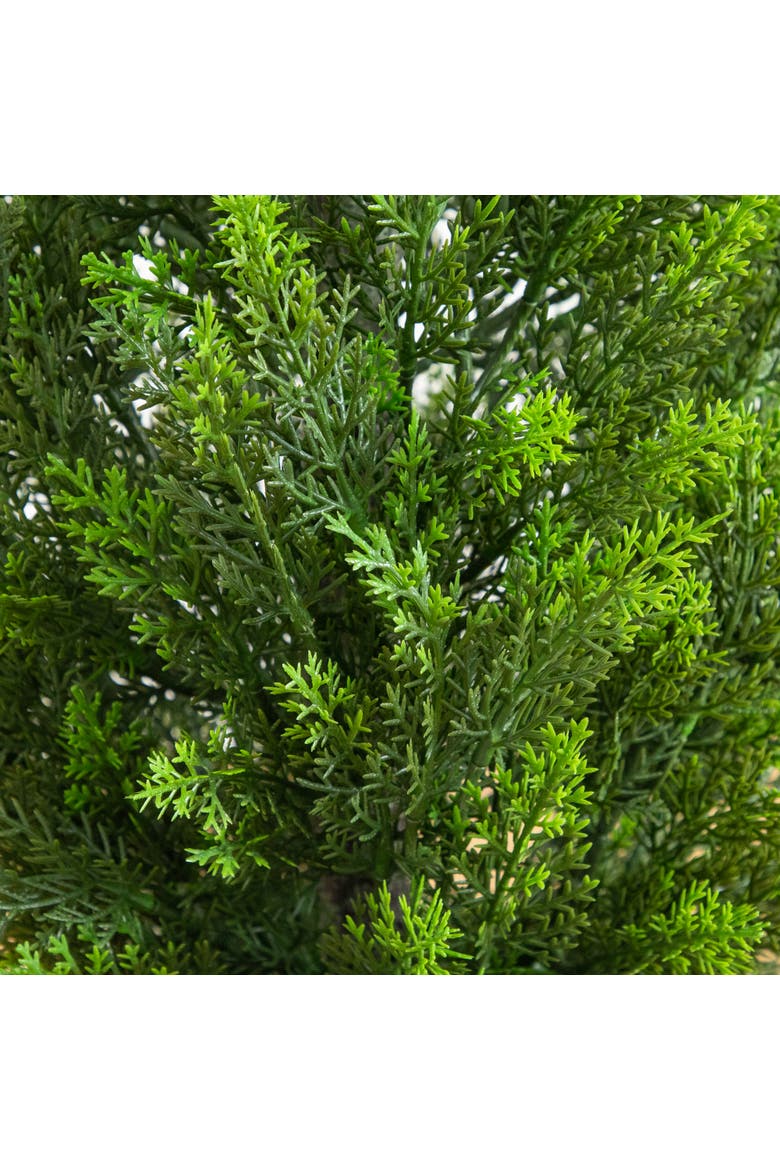 3-ft UV Resistant Artificial Cedar Tree in White Tower Planter, Alternate, color, Green