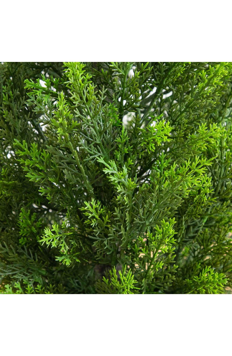 NEARLY NATURAL 3-ft UV Resistant Artificial Cedar Tree in White Tower Planter, Alternate, color, Green