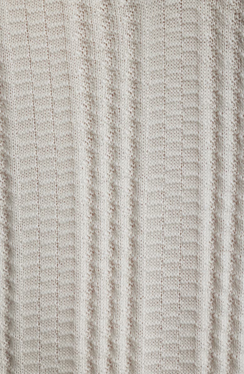 Canali Ribbed Cotton Blend Polo Sweater, Alternate, color, White