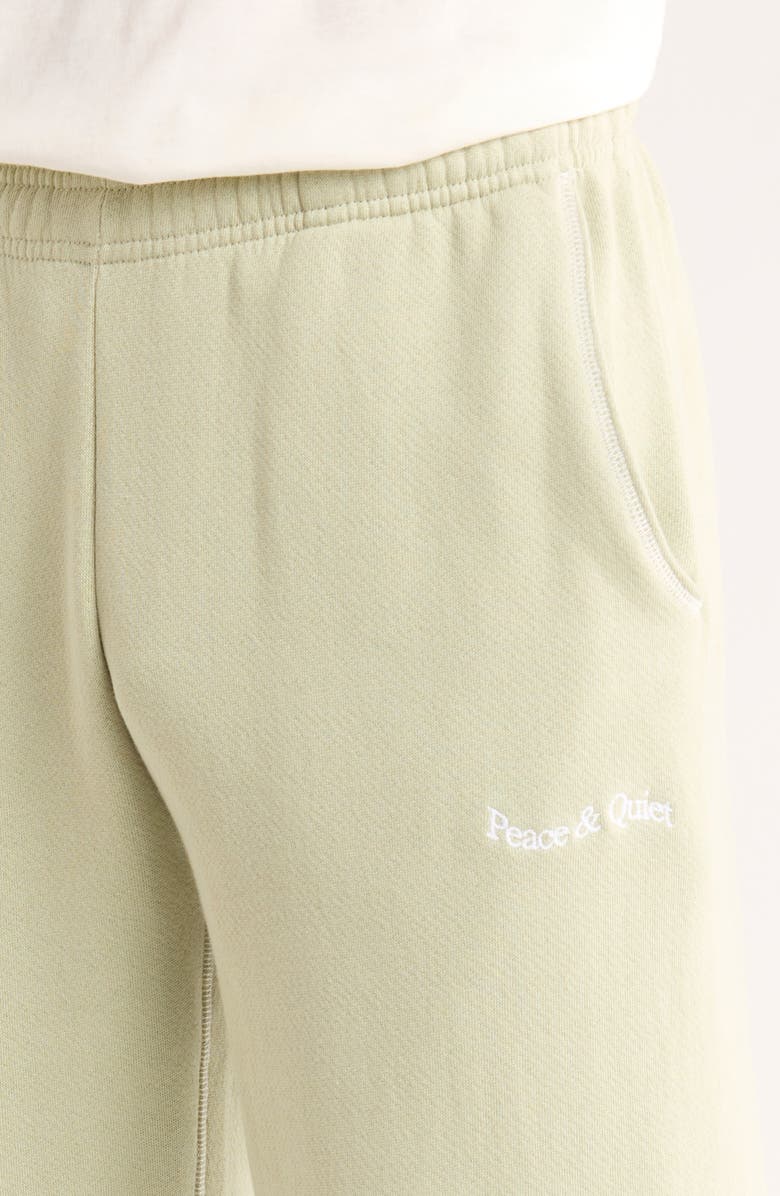 Museum of Peace & Quiet Wordmark Reverse Stitch Cotton Fleece Sweatpants, Alternate, color, Sage