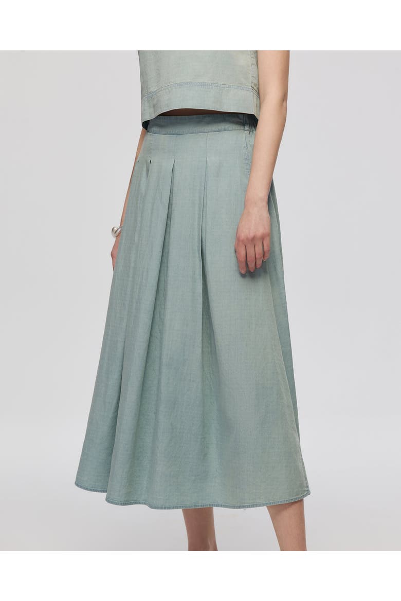 Amaia Pleated Maxi Skirt, Alternate, color, Chambray Blue