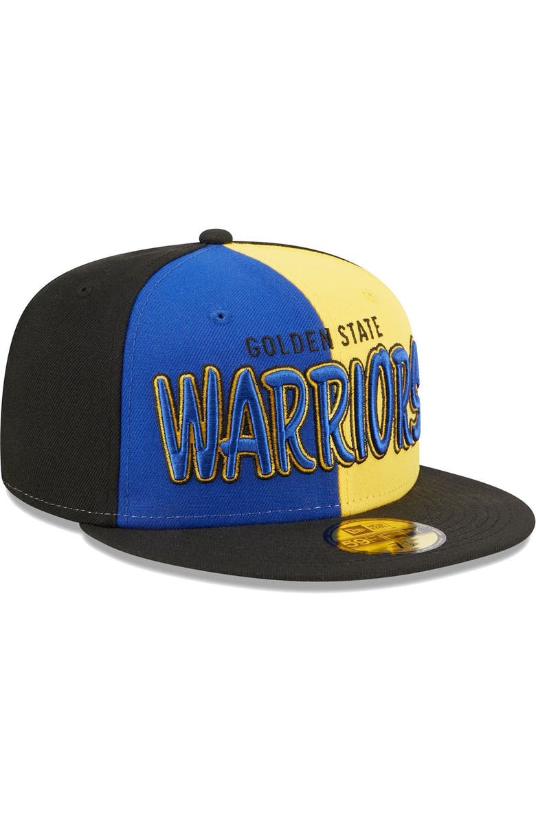 New Era Men's New Era Black/Royal Golden State Warriors Pop Front 59FIFTY Fitted Hat, Alternate, color, Black