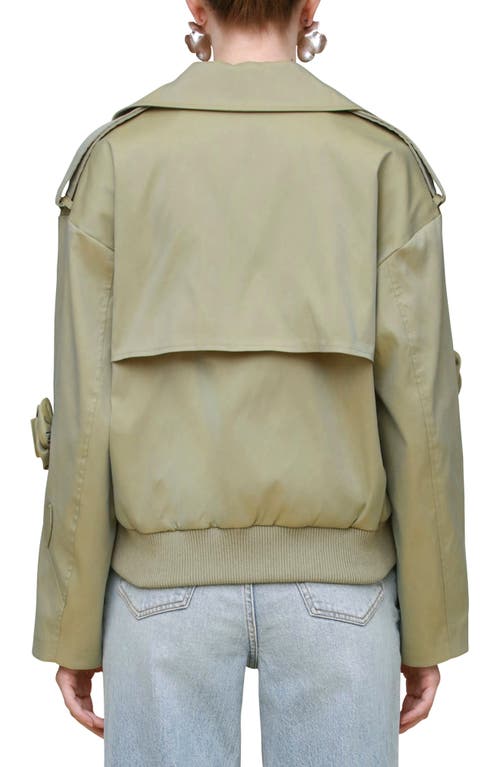 Avec Les Filles Rosette Bomber Trench Jacket In Artichoke