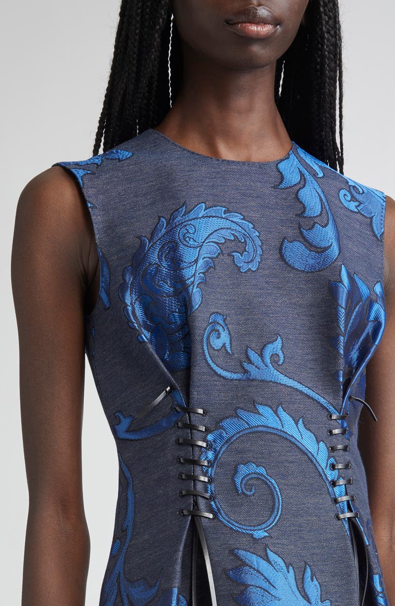 Etro Paisley Jacquard Denim Minidress, Alternate, color, Multicolour On Blue Base