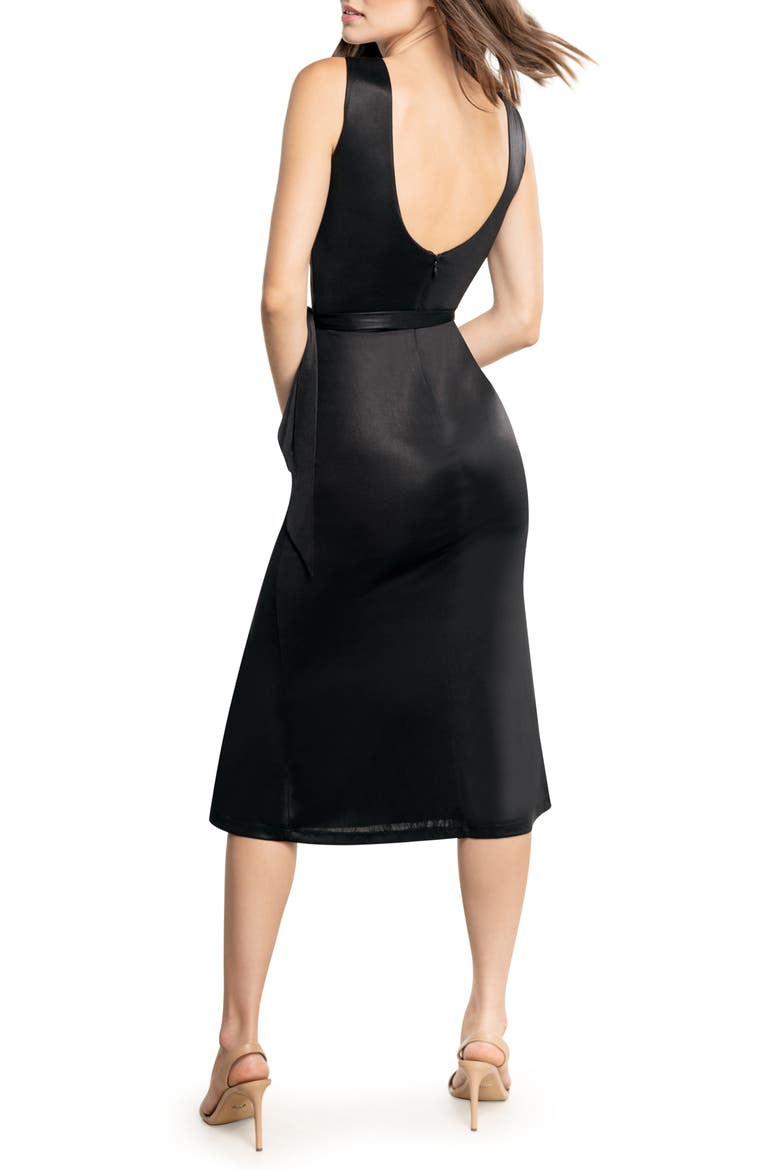 Karlie Sleeveless Body-Con Midi Cocktail Dress, Alternate, color, BLACK