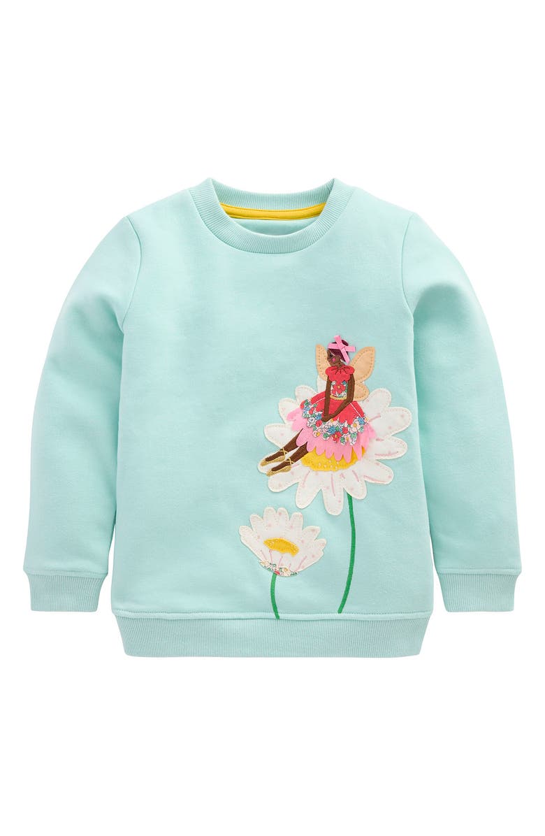 Mini Boden Kids' Fairy Appliqué Graphic Sweatshirt, Main, color,
