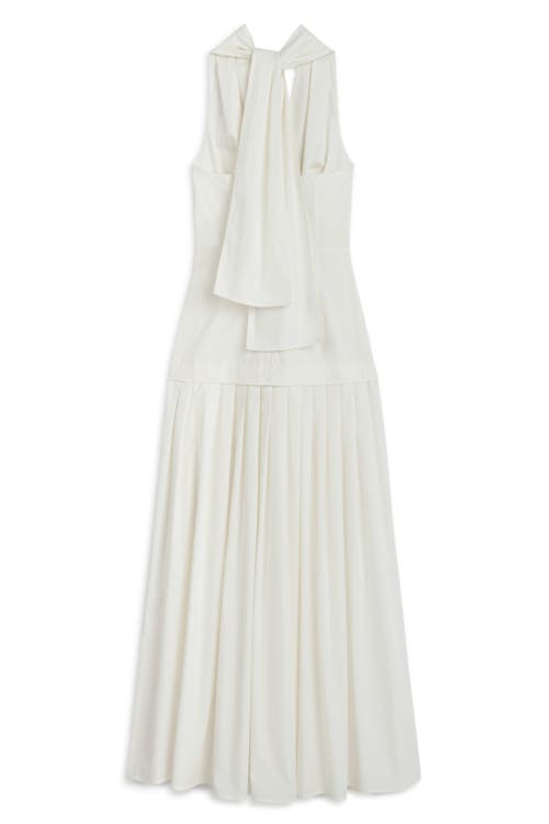 Nocturne Halter Neck Maxi Dress In Ivory