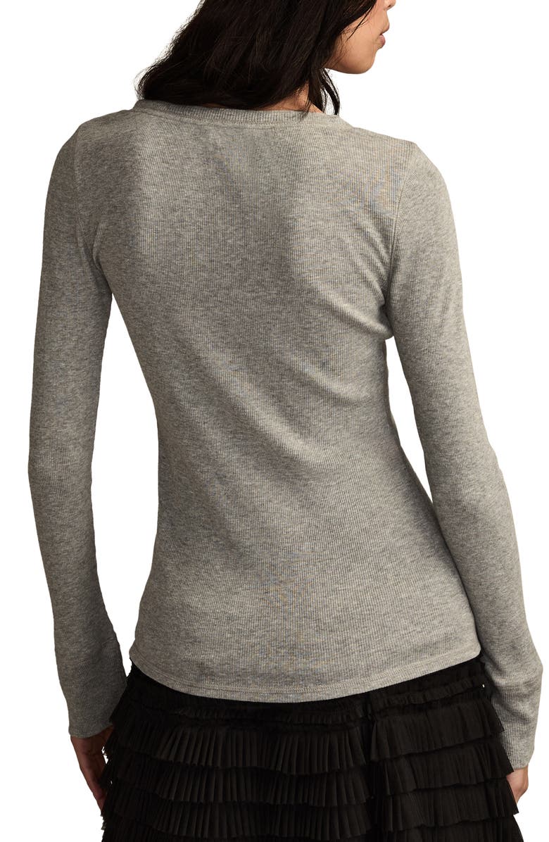 Lucky Brand Beaded Henley, Alternate, color, Heather Grey