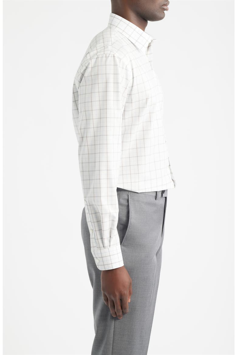 Traditional Fit Check Non-Iron Cotton Dress Shirt, Alternate, color, BLUE- BROWN WINDFORD PLAID