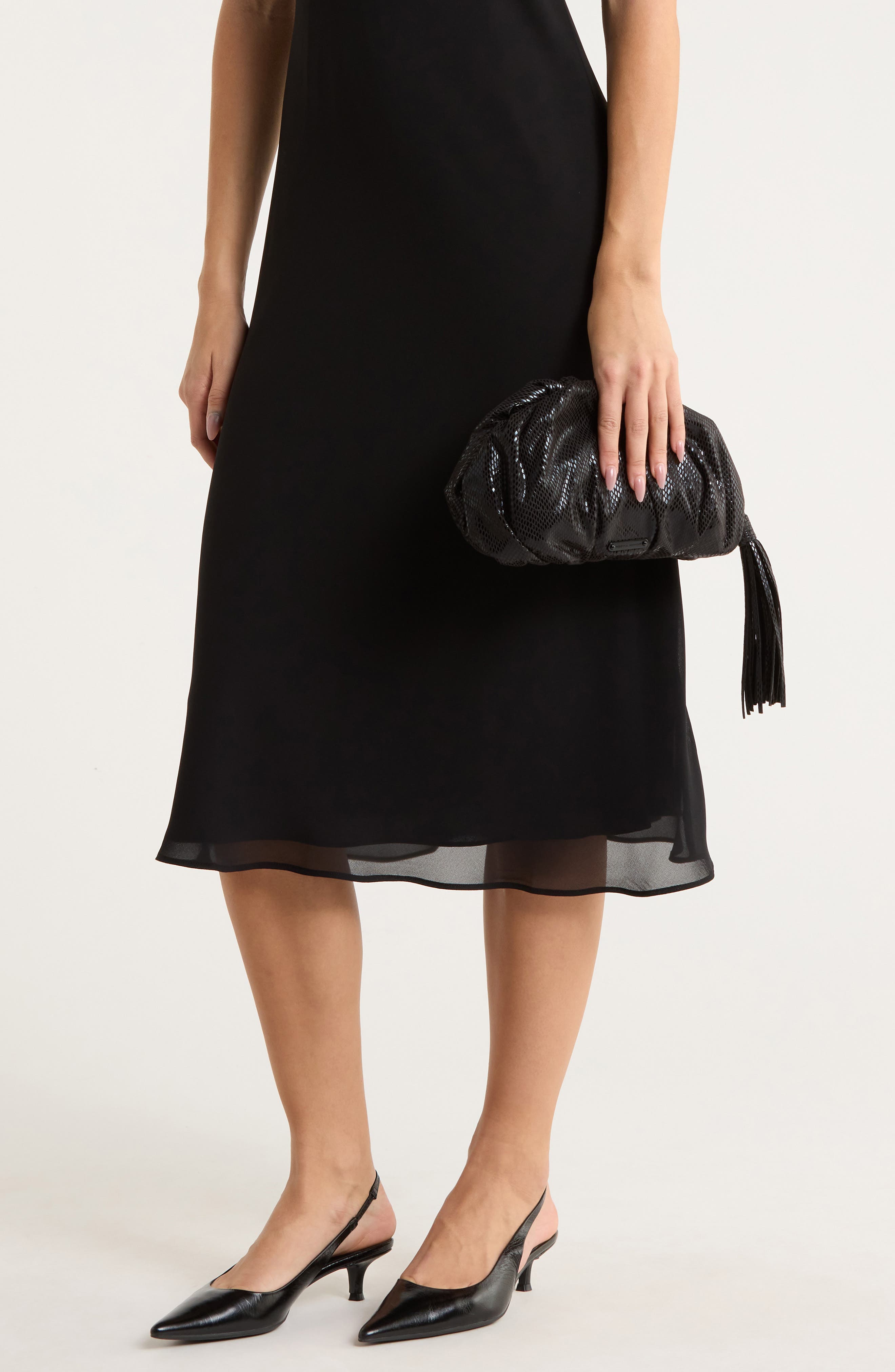 Rebecca Minkoff Small Ruched Clutch, Alternate, color, Black