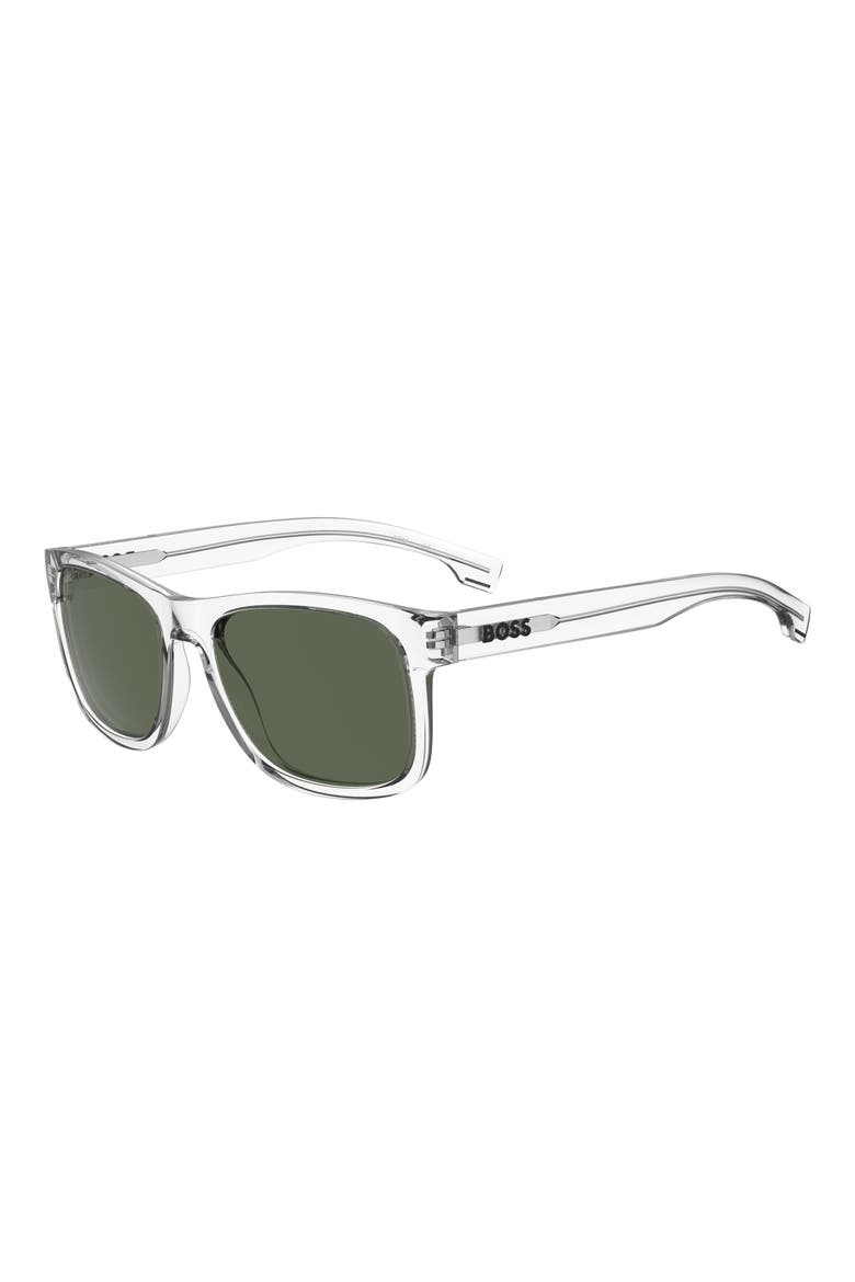 1568 55mm Polarized Gradient Rectangular Sunglasses, Alternate, color, CRYSTAL