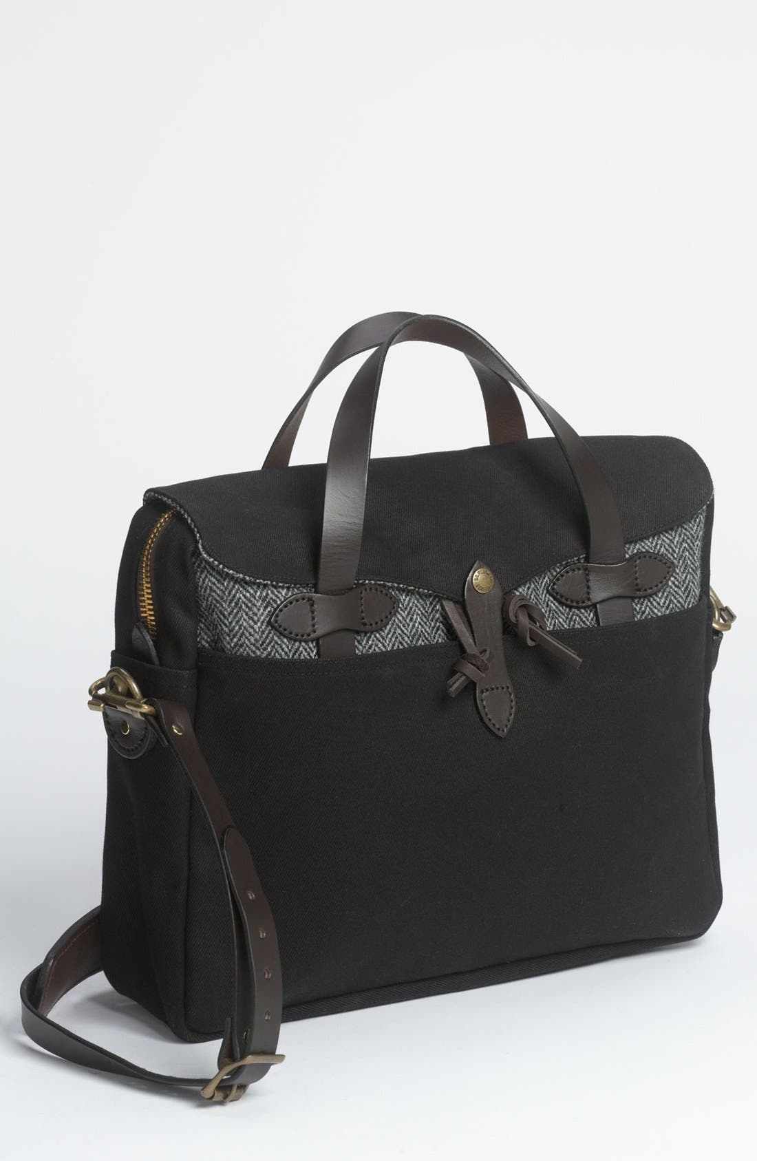 'Original' Twill Briefcase, Main, color, BLACK