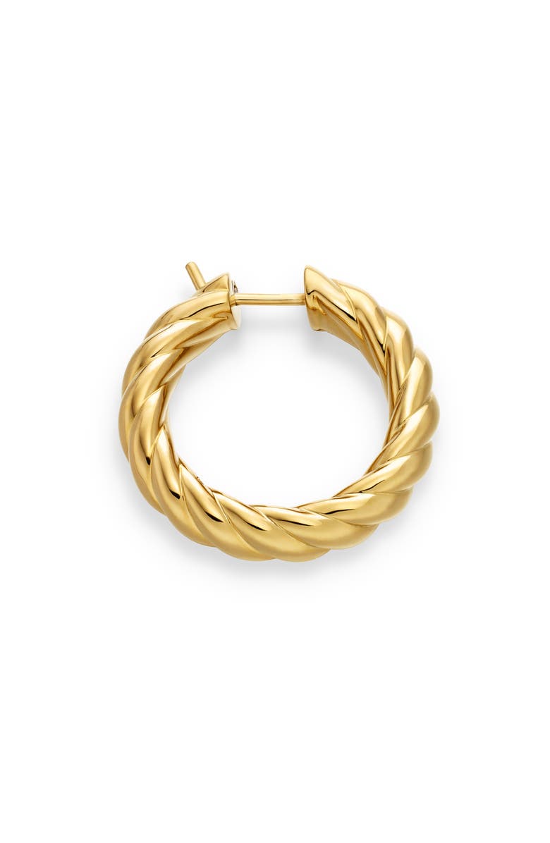 David Yurman Sculpted Cable Hoop Earrings in 18K Yellow Gold, Alternate, color, 18K Yellow Gold