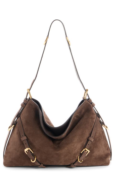 Medium Voyou Suede Hobo Bag