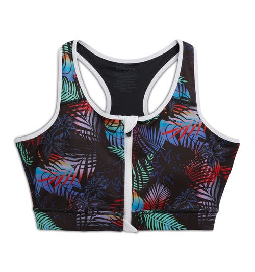 Tomboyx Racerback Zip Compression Bikini Top In Multi