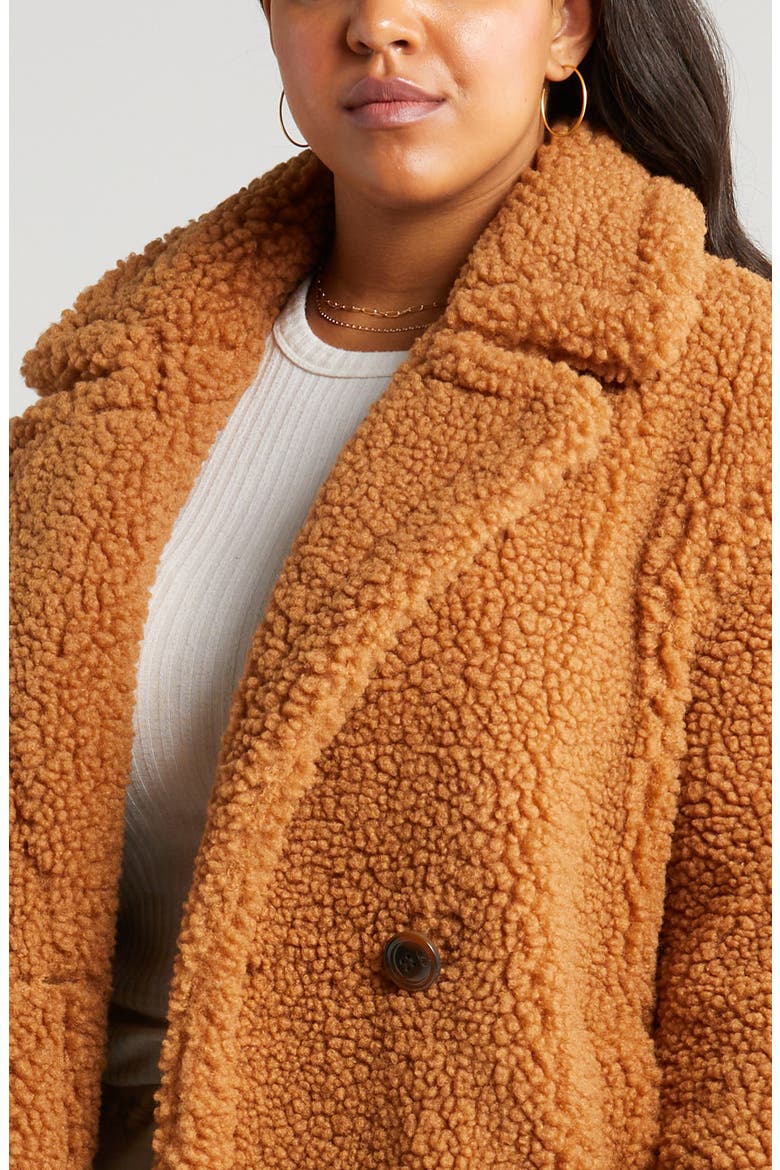 Gertrude Double Breasted Teddy Coat, Alternate, color, CHE