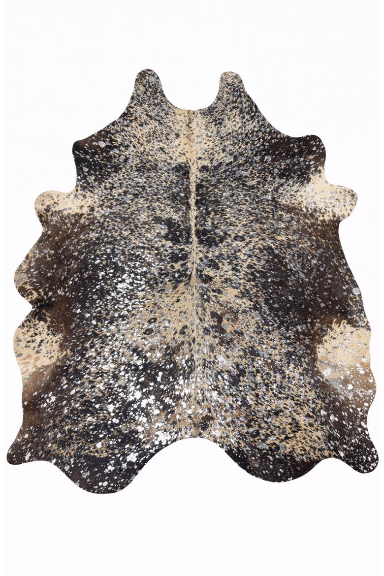 Eco Hides RH Rugs Luma Metallic Silver Cowhide Rug 7'0" × 6'4", Main, color, Metallic Silver