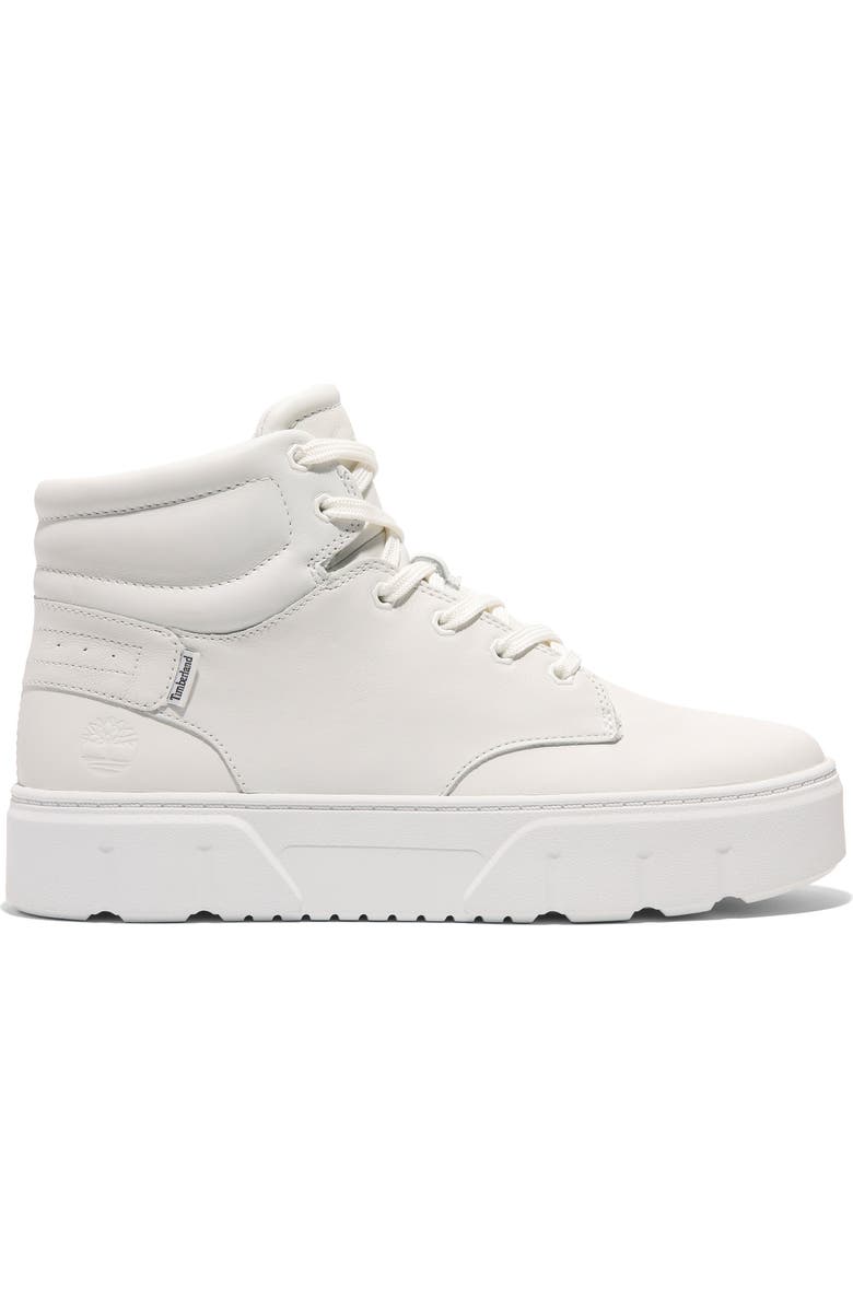 Timberland Laurel High Top Platform Sneaker, Alternate, color, White Full Grain