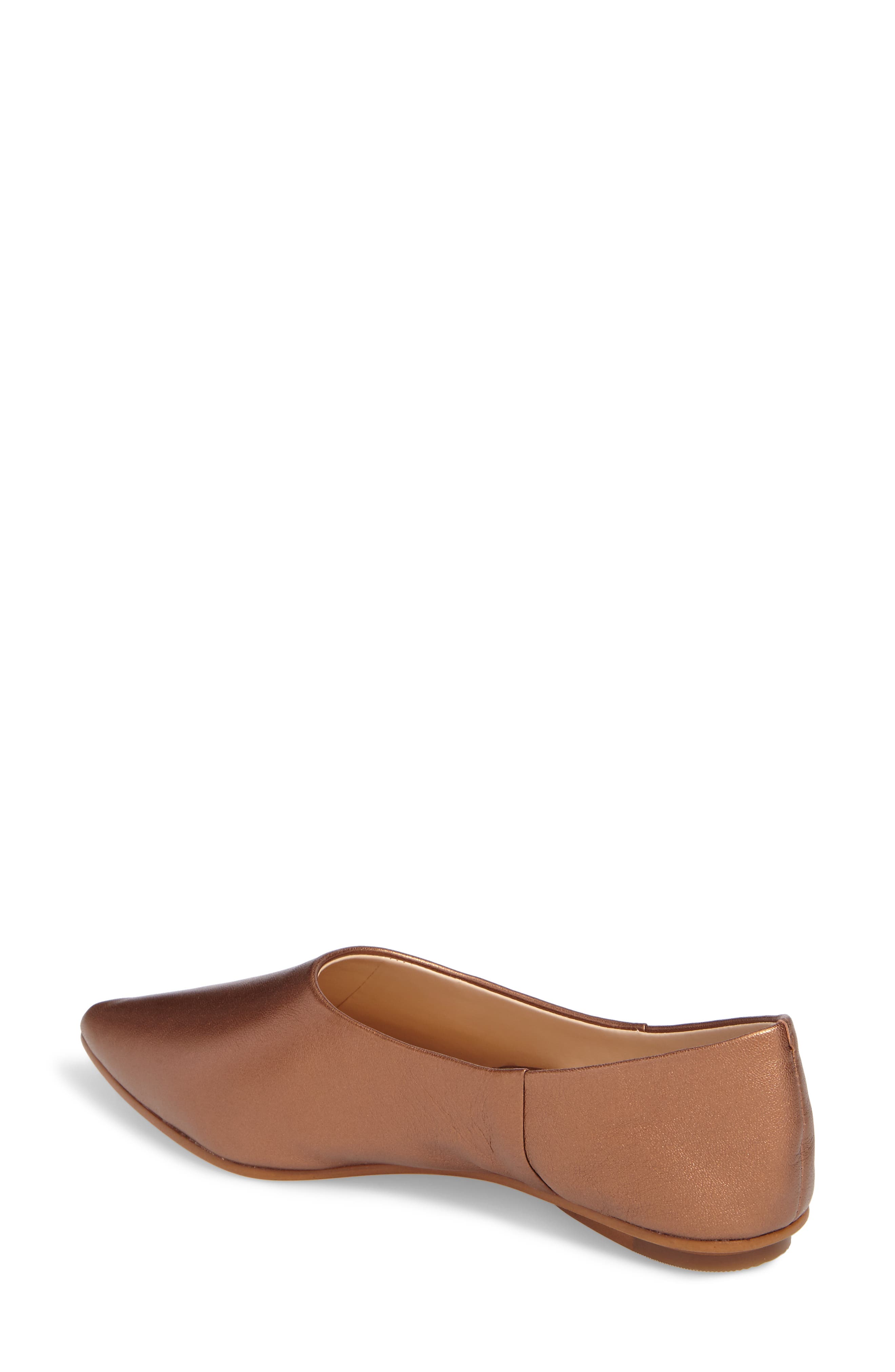 Stanta Pointy Toe Flat, Alternate, color, PENNY LEATHER